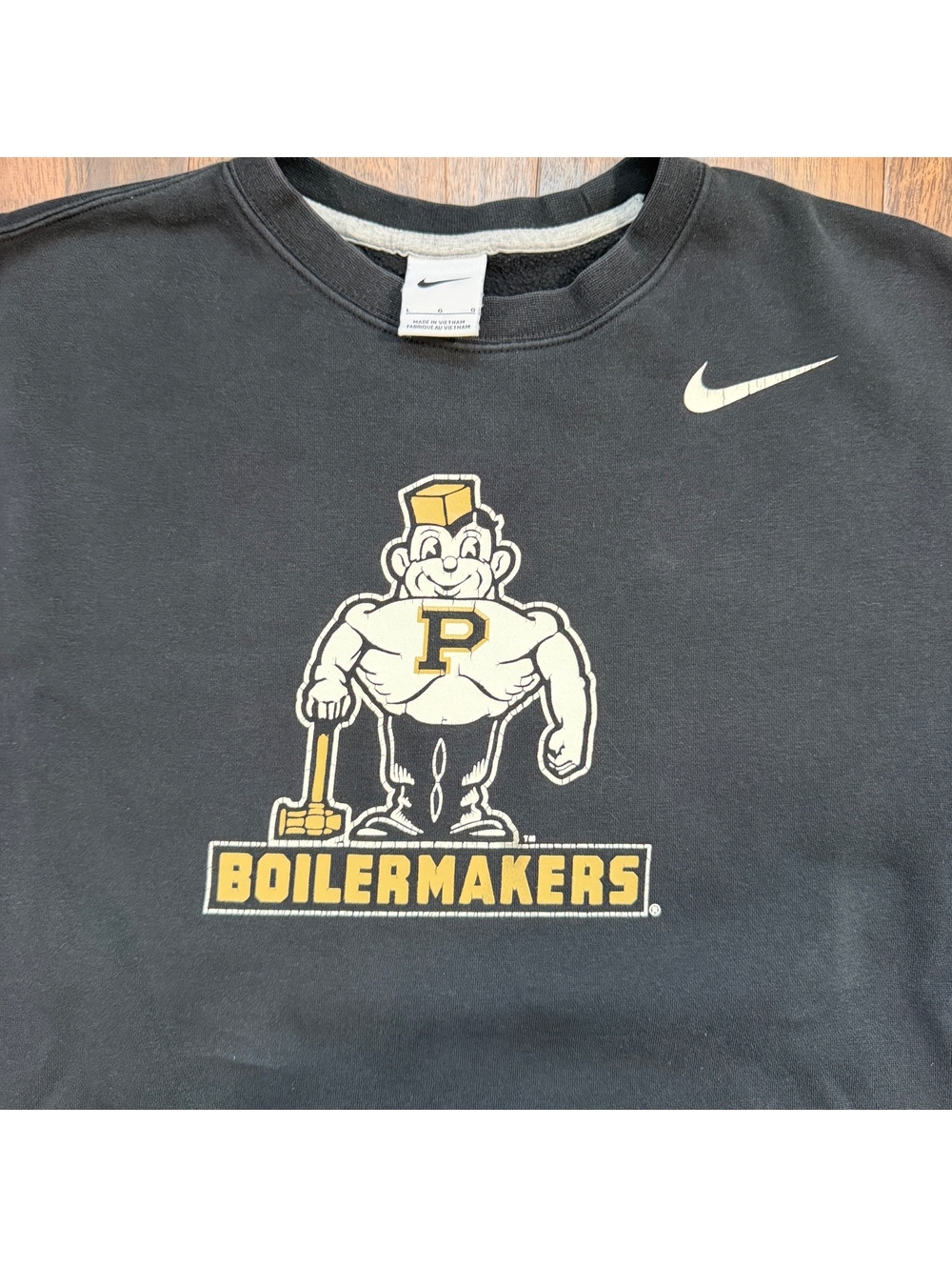 Purdue University Boilermakers Nike Crewneck Sweatshirt Large Black College NCAA